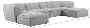 Miramar Linen Textured Fabric / Engineered Wood / Foam Contemporary Grey Durable Linen Textured Modular Sectional - 142" W x 73" D x 28.5" H