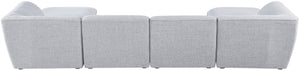 Miramar Linen Textured Fabric / Engineered Wood / Foam Contemporary Grey Durable Linen Textured Modular Sectional - 142" W x 73" D x 28.5" H