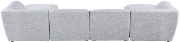 Miramar Linen Textured Fabric / Engineered Wood / Foam Contemporary Grey Durable Linen Textured Modular Sectional - 142" W x 73" D x 28.5" H