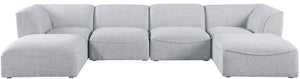 Miramar Linen Textured Fabric / Engineered Wood / Foam Contemporary Grey Durable Linen Textured Modular Sectional - 142" W x 73" D x 28.5" H
