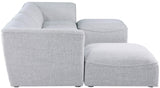 Miramar Linen Textured Fabric / Engineered Wood / Foam Contemporary Grey Durable Linen Textured Modular Sectional - 142" W x 73" D x 28.5" H