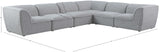 Miramar Linen Textured Fabric / Engineered Wood / Foam Contemporary Grey Durable Linen Textured Modular Sectional - 142" W x 109" D x 28.5" H