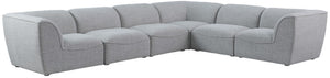 Miramar Linen Textured Fabric / Engineered Wood / Foam Contemporary Grey Durable Linen Textured Modular Sectional - 142" W x 109" D x 28.5" H