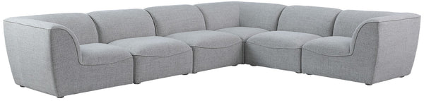 Miramar Linen Textured Fabric / Engineered Wood / Foam Contemporary Grey Durable Linen Textured Modular Sectional - 142" W x 109" D x 28.5" H