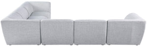 Miramar Linen Textured Fabric / Engineered Wood / Foam Contemporary Grey Durable Linen Textured Modular Sectional - 142" W x 109" D x 28.5" H
