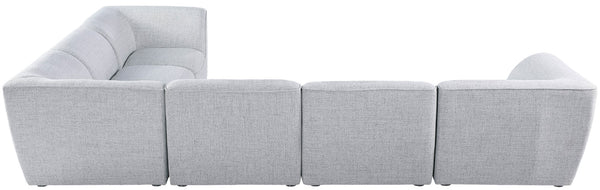 Miramar Linen Textured Fabric / Engineered Wood / Foam Contemporary Grey Durable Linen Textured Modular Sectional - 142" W x 109" D x 28.5" H