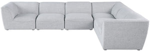 Miramar Linen Textured Fabric / Engineered Wood / Foam Contemporary Grey Durable Linen Textured Modular Sectional - 142" W x 109" D x 28.5" H