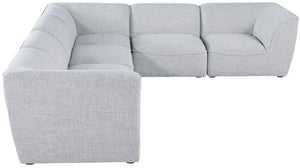 Miramar Linen Textured Fabric / Engineered Wood / Foam Contemporary Grey Durable Linen Textured Modular Sectional - 142" W x 109" D x 28.5" H