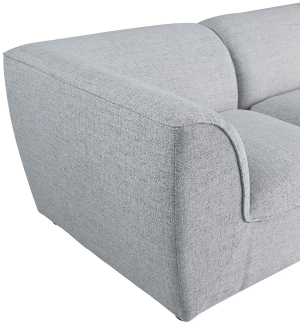 Miramar Linen Textured Fabric / Engineered Wood / Foam Contemporary Grey Durable Linen Textured Modular Sectional - 142" W x 109" D x 28.5" H