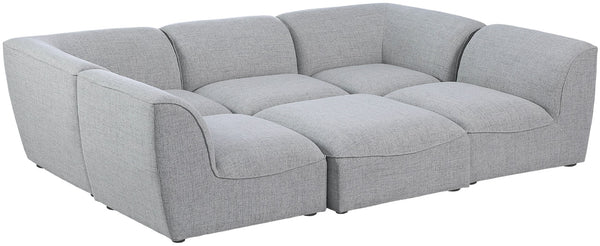 Miramar Linen Textured Fabric / Engineered Wood / Foam Contemporary Grey Durable Linen Textured Modular Sectional - 109" W x 71" D x 28.5" H