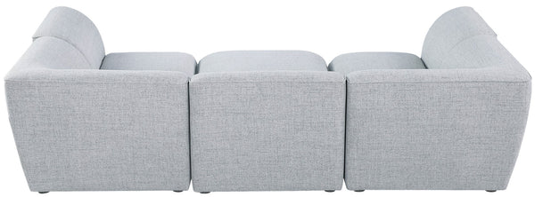 Miramar Linen Textured Fabric / Engineered Wood / Foam Contemporary Grey Durable Linen Textured Modular Sectional - 109" W x 71" D x 28.5" H