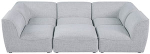 Miramar Linen Textured Fabric / Engineered Wood / Foam Contemporary Grey Durable Linen Textured Modular Sectional - 109" W x 71" D x 28.5" H