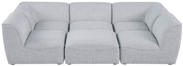 Miramar Linen Textured Fabric / Engineered Wood / Foam Contemporary Grey Durable Linen Textured Modular Sectional - 109" W x 71" D x 28.5" H