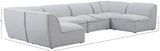 Miramar Linen Textured Fabric / Engineered Wood / Foam Contemporary Grey Durable Linen Textured Modular Sectional - 142" W x 71" D x 28.5" H