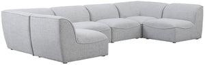 Miramar Linen Textured Fabric / Engineered Wood / Foam Contemporary Grey Durable Linen Textured Modular Sectional - 142" W x 71" D x 28.5" H