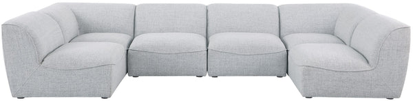 Miramar Linen Textured Fabric / Engineered Wood / Foam Contemporary Grey Durable Linen Textured Modular Sectional - 142" W x 71" D x 28.5" H