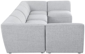 Miramar Linen Textured Fabric / Engineered Wood / Foam Contemporary Grey Durable Linen Textured Modular Sectional - 142" W x 71" D x 28.5" H