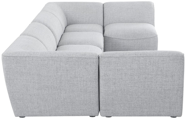 Miramar Linen Textured Fabric / Engineered Wood / Foam Contemporary Grey Durable Linen Textured Modular Sectional - 142" W x 71" D x 28.5" H