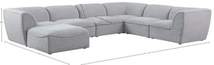 Miramar Linen Textured Fabric / Engineered Wood / Foam Contemporary Grey Durable Linen Textured Modular Sectional - 142" W x 109" D x 28.5" H