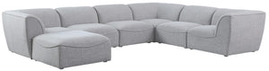 Miramar Linen Textured Fabric / Engineered Wood / Foam Contemporary Grey Durable Linen Textured Modular Sectional - 142" W x 109" D x 28.5" H