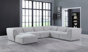 Miramar Linen Textured Fabric / Engineered Wood / Foam Contemporary Grey Durable Linen Textured Modular Sectional - 142" W x 109" D x 28.5" H