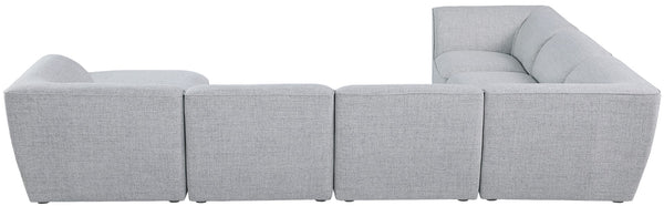 Miramar Linen Textured Fabric / Engineered Wood / Foam Contemporary Grey Durable Linen Textured Modular Sectional - 142" W x 109" D x 28.5" H