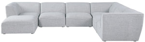 Miramar Linen Textured Fabric / Engineered Wood / Foam Contemporary Grey Durable Linen Textured Modular Sectional - 142" W x 109" D x 28.5" H