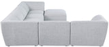 Miramar Linen Textured Fabric / Engineered Wood / Foam Contemporary Grey Durable Linen Textured Modular Sectional - 142" W x 109" D x 28.5" H