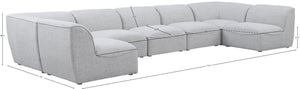 Miramar Linen Textured Fabric / Engineered Wood / Foam Contemporary Grey Durable Linen Textured Modular Sectional - 175" W x 71" D x 28.5" H