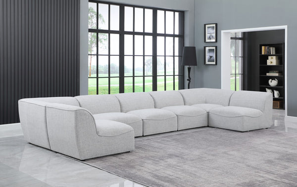 Miramar Linen Textured Fabric / Engineered Wood / Foam Contemporary Grey Durable Linen Textured Modular Sectional - 175" W x 71" D x 28.5" H