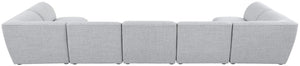 Miramar Linen Textured Fabric / Engineered Wood / Foam Contemporary Grey Durable Linen Textured Modular Sectional - 175" W x 71" D x 28.5" H