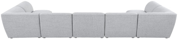 Miramar Linen Textured Fabric / Engineered Wood / Foam Contemporary Grey Durable Linen Textured Modular Sectional - 175" W x 71" D x 28.5" H