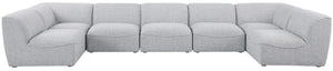 Miramar Linen Textured Fabric / Engineered Wood / Foam Contemporary Grey Durable Linen Textured Modular Sectional - 175" W x 71" D x 28.5" H