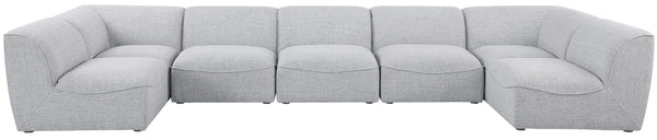 Miramar Linen Textured Fabric / Engineered Wood / Foam Contemporary Grey Durable Linen Textured Modular Sectional - 175" W x 71" D x 28.5" H