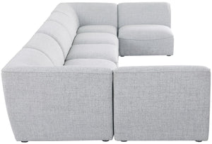 Miramar Linen Textured Fabric / Engineered Wood / Foam Contemporary Grey Durable Linen Textured Modular Sectional - 175" W x 71" D x 28.5" H