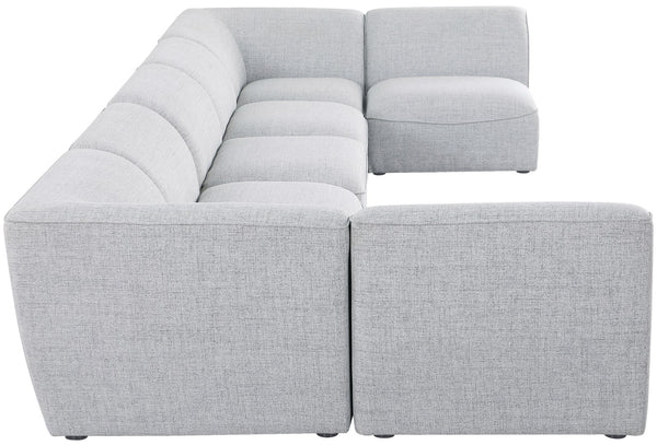 Miramar Linen Textured Fabric / Engineered Wood / Foam Contemporary Grey Durable Linen Textured Modular Sectional - 175" W x 71" D x 28.5" H