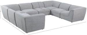Miramar Linen Textured Fabric / Engineered Wood / Foam Contemporary Grey Durable Linen Textured Modular Sectional - 142" W x 109" D x 28.5" H