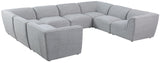 Miramar Linen Textured Fabric / Engineered Wood / Foam Contemporary Grey Durable Linen Textured Modular Sectional - 142" W x 109" D x 28.5" H