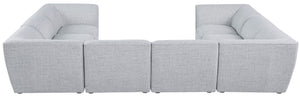 Miramar Linen Textured Fabric / Engineered Wood / Foam Contemporary Grey Durable Linen Textured Modular Sectional - 142" W x 109" D x 28.5" H