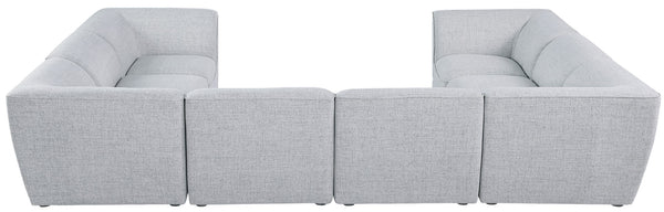 Miramar Linen Textured Fabric / Engineered Wood / Foam Contemporary Grey Durable Linen Textured Modular Sectional - 142" W x 109" D x 28.5" H