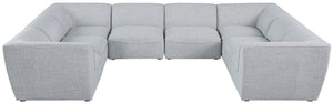 Miramar Linen Textured Fabric / Engineered Wood / Foam Contemporary Grey Durable Linen Textured Modular Sectional - 142" W x 109" D x 28.5" H