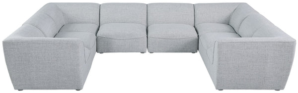 Miramar Linen Textured Fabric / Engineered Wood / Foam Contemporary Grey Durable Linen Textured Modular Sectional - 142" W x 109" D x 28.5" H