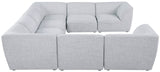 Miramar Linen Textured Fabric / Engineered Wood / Foam Contemporary Grey Durable Linen Textured Modular Sectional - 142" W x 109" D x 28.5" H