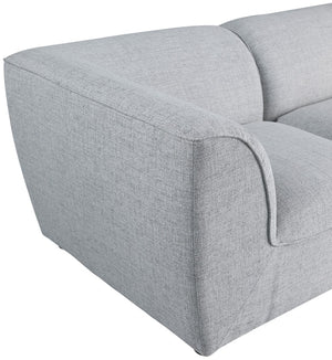 Miramar Linen Textured Fabric / Engineered Wood / Foam Contemporary Grey Durable Linen Textured Modular Sectional - 142" W x 109" D x 28.5" H
