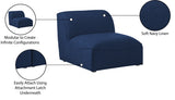 Miramar Linen Textured Fabric / Engineered Wood / Foam Contemporary Navy Durable Linen Textured Armless - 33" W x 38" D x 28.5" H