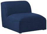 Miramar Linen Textured Fabric / Engineered Wood / Foam Contemporary Navy Durable Linen Textured Armless - 33" W x 38" D x 28.5" H