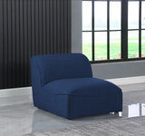 Miramar Linen Textured Fabric / Engineered Wood / Foam Contemporary Navy Durable Linen Textured Armless - 33" W x 38" D x 28.5" H