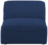 Miramar Linen Textured Fabric / Engineered Wood / Foam Contemporary Navy Durable Linen Textured Armless - 33" W x 38" D x 28.5" H