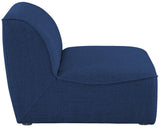 Miramar Linen Textured Fabric / Engineered Wood / Foam Contemporary Navy Durable Linen Textured Armless - 33" W x 38" D x 28.5" H