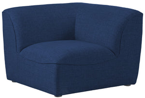Miramar Linen Textured Fabric / Engineered Wood / Foam Contemporary Navy Durable Linen Textured Corner - 38" W x 38" D x 28.5" H